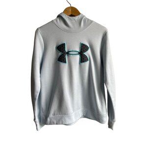 Under Armour UA Women's Size Medium Light Blue Hoodie Sweatshirt Loose Coldgear